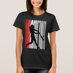 T-shirt Champion Rouge De Baseball Jeu Anniversaire Compe