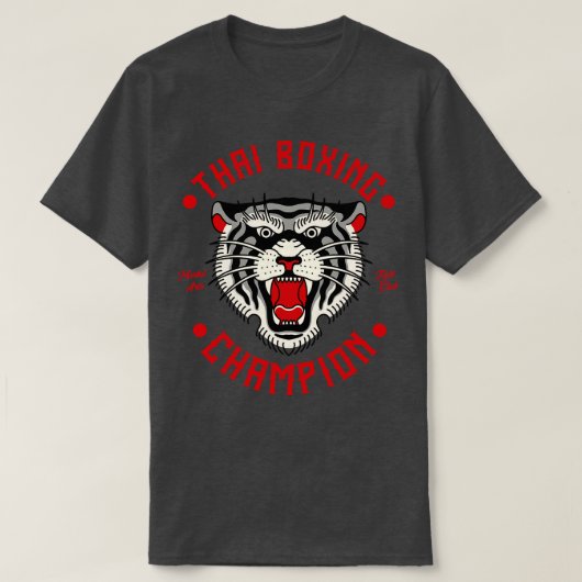 T-shirt Champion thaïlandais de tigre de boxe Fighter Mart (Design devant)
