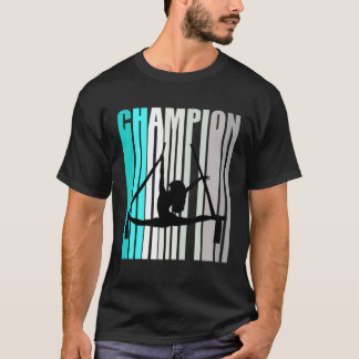 T-shirt Championne de danse de yoga aérien turquoise pour 