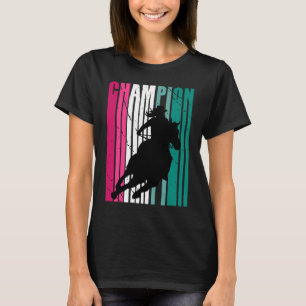 T-shirt Championne de Rodéo Verte sur une Course de Barils
