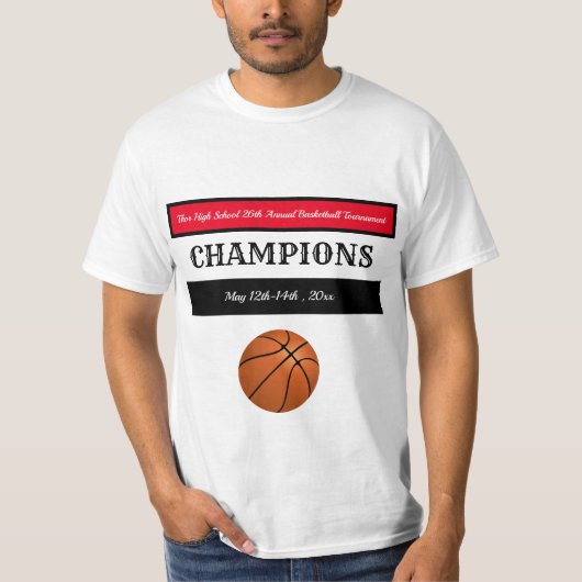 T-shirt Champions de basket-ball modifiables (Devant)