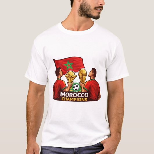 T-shirt Champions du Maroc | Conception de victoire de foo (Devant)