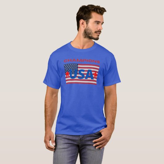 T-shirt champions Original USA drapeau vrai classique tee (Devant entier)
