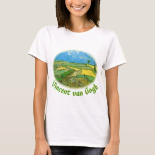 T-shirt Champs de blé à Auvers sous un ciel nuageux, van G