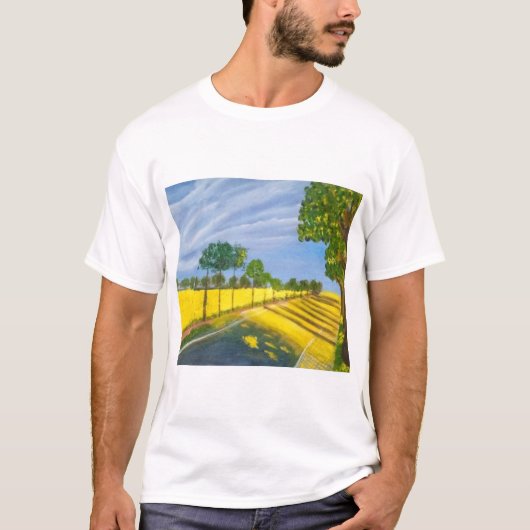 T-shirt Champs dorés et chemin (Devant)