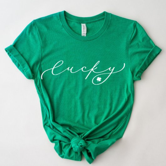 T-shirt Chance St Patrick's Day mignonne Chemise à script