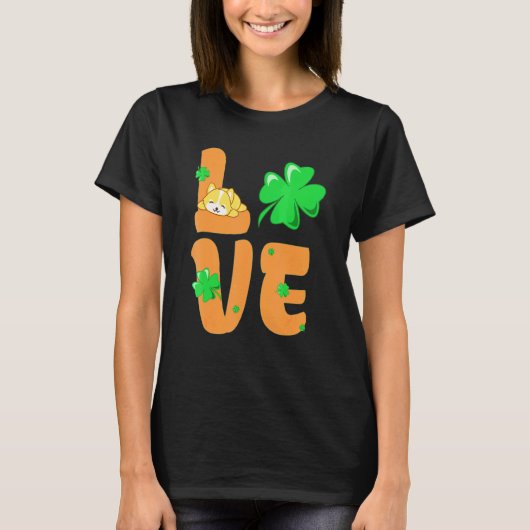 T-shirt Chanceux Corgi Saint-Patrick Chien (Devant)