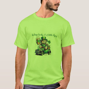 T-shirt  "Chanceux et un peu pompette" pour la St-Patrick