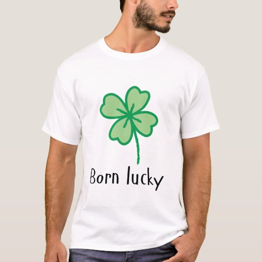 T-shirt chanceux né - St Patrick's Day (Devant)