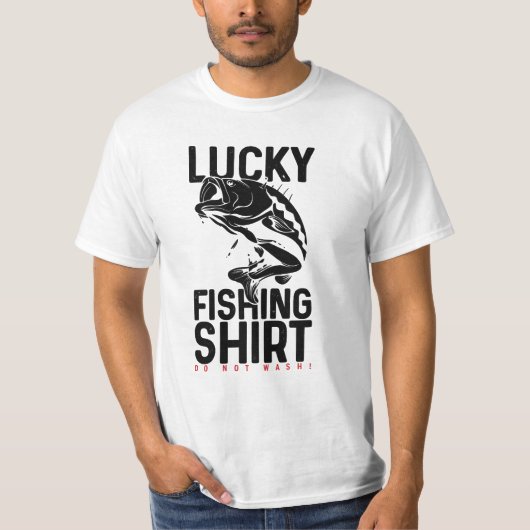 T-Shirt Chanceux pour la Pêche (Devant)