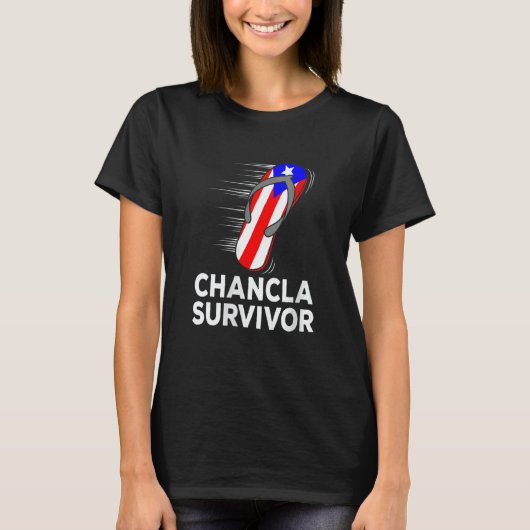 T-shirt Chancla Puerto Rico Spanish Joke Idea (Devant)