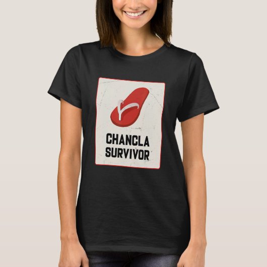 T-shirt Chancla Survivor Spanish Joke (Devant)