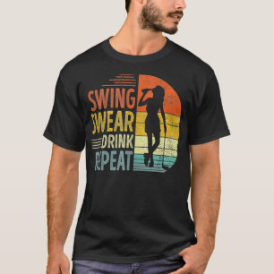 T-shirt Chandail à coudre Boire Aimer Répéter Golf Golfer