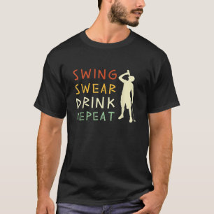 T-shirt Chandail à coudre Boire Répéter Amour drôle Golf T