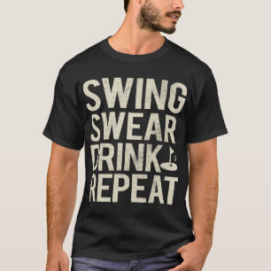 T-shirt Chandail à coudre Boire Répéter Funny Golf