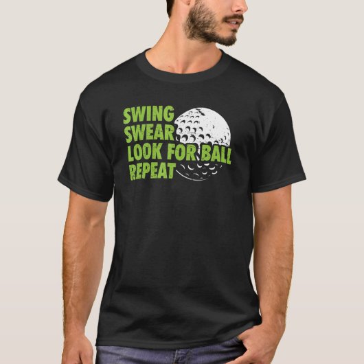 T-shirt Chandail À Swing Chercher Ball Répéter Golf Golfer (Devant)