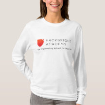 Chandail blanc de Hackbright (logo avant et noir)