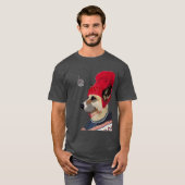 T-shirt Chandail de chien en ski (Devant entier)
