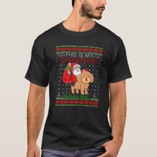 T-shirt Chandail de Chien Xmas moche Père Noël Riding Joue