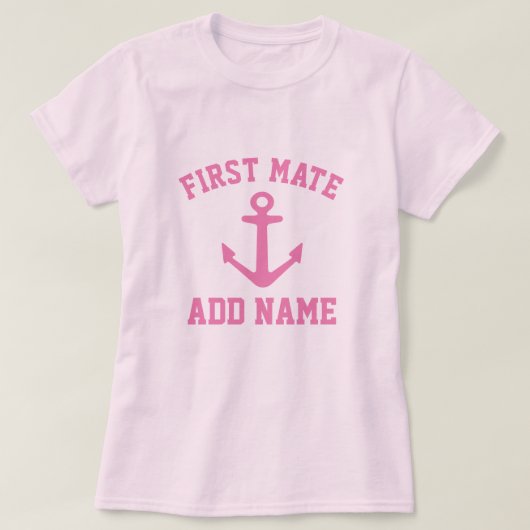 T-shirt Chandail de navigation de première maté rose pour  (Design devant)