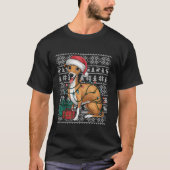T-shirt Chandail de Noël Chauffant Père Noël Chien Chien C (Devant)