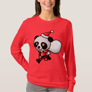 T-shirt Chandail de Noël de panda de Père Noël