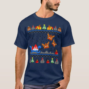 T-shirt Chandail de Noël Emoji Poop Funny