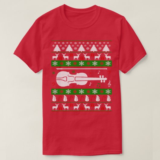 T-shirt Chandail De Noël Laide Violon Pour Les Amateurs (Design devant)