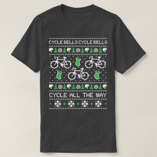 T-shirt Chandail de Noël moche à vélo (Design devant)