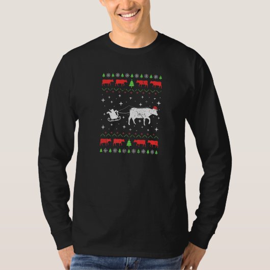 T-shirt Chandail de Noël moche de l'éleveur de vaches de N (Devant)