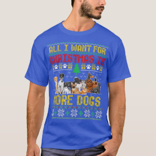 T-shirt Chandail de Noël moche drôle avec Chiens Lover Noë