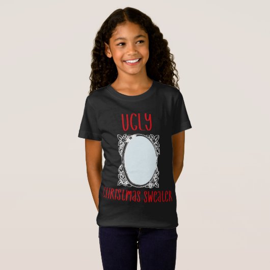 T-Shirt Chandail de Noël moche drôle avec Hommes Miroir Fe (Devant entier)