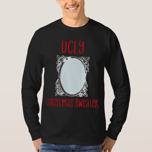 T-shirt Chandail de Noël moche drôle avec Hommes Miroir Fe (Devant)