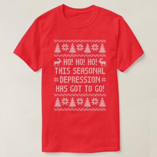 T-shirt Chandail de Noël moche drôle Ho Ho Ho Cette saison (Design devant)