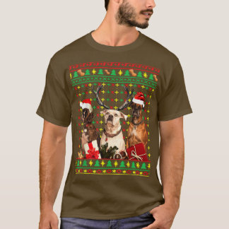 T-shirt Chandail de Noël moche Funny Boer Chien Santa Hat