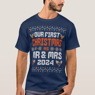 T-shirt Chandail de Noël moche Notre premier Noël 2024 TS