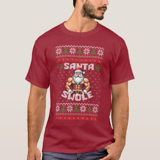 T-shirt Chandail de Noël moche père Noël Swole