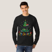 T-shirt Chandail de Noël moche pour chien noir et brun (Devant entier)
