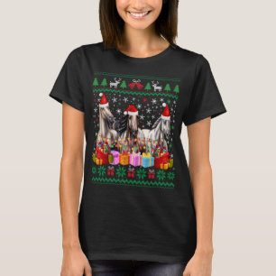 T-shirt Chandail de Noël moche Santa Hat Cheval de Noël L