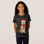 T-Shirt Chandail de Noël moche Shiba Inu Chien Père Noël H (Devant entier)