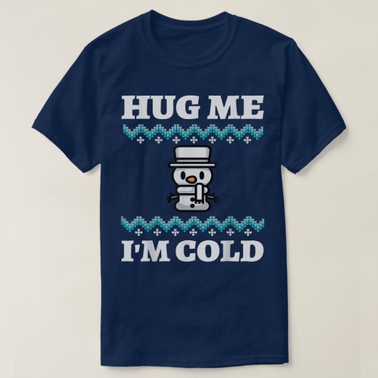 T-shirt Chandail de Noël moche Snowman Ugly Hanoukka Hug M (Design devant)