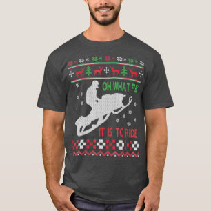 T-shirt Chandail de Noël motoneige Fun Père Noël Xmas C