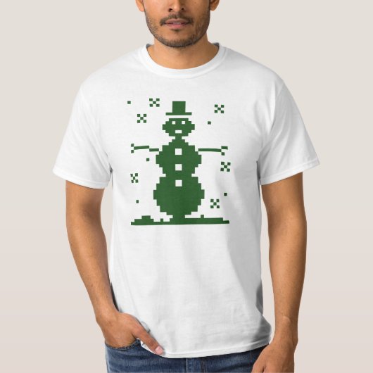 T-shirt Chandail laid de Noël de bonhomme de neige (Devant)