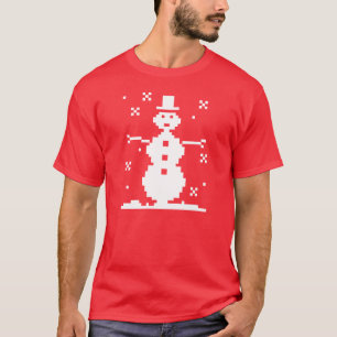 T-shirt Chandail laid de Noël de bonhomme de neige