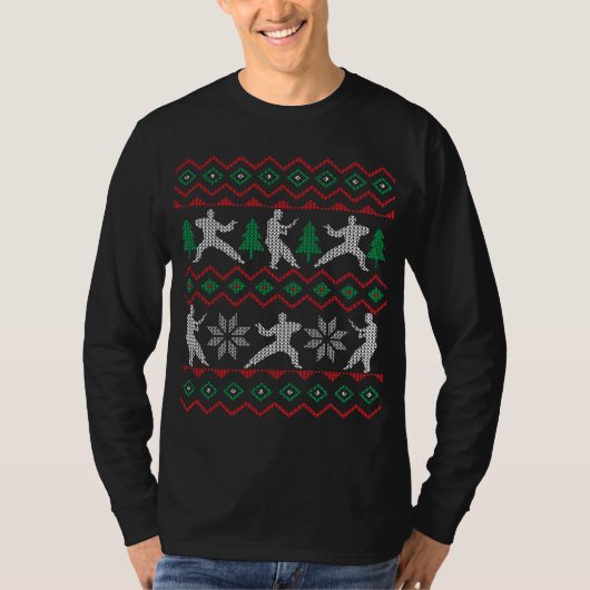 T-SHIRT CHANDAIL LAID DE NOËL DE KUNG FU (Devant)