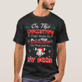 T-shirt Chandail laid de Noël de porc d'animal familier de (Devant)