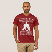 T-shirt Chandail laid de Noël d'hockey (Devant entier)