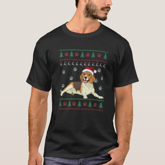 T-shirt Chandail moche de Noël beagle pour Noël Amoureux d (Devant)