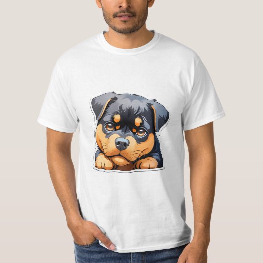 T-shirt Chandails Rottweiler Cute (Devant)