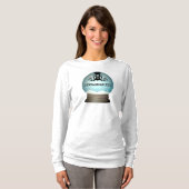 T-shirt Chandelier de chute de chat noir neige globe bleu  (Devant entier)